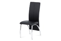 Jídelní židle  - chrom/koženka černá  AC-1060 BK